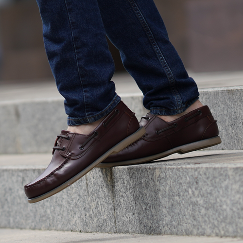 Men's stylish leather Chukka shoes / boots dark brown M467DBS
