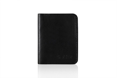 Slim leather men's wallet SOLIER SW11 SLIM BLACK