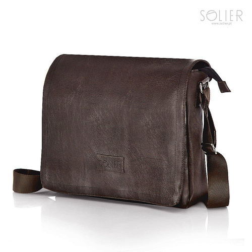 Brown men`s shoulder bag S11