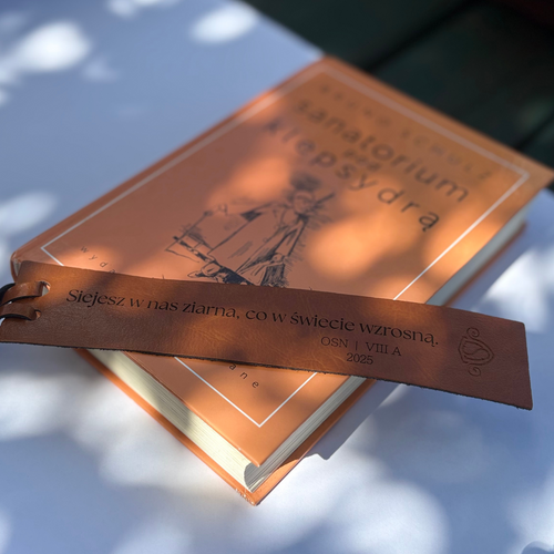 Personalized leather bookmark red