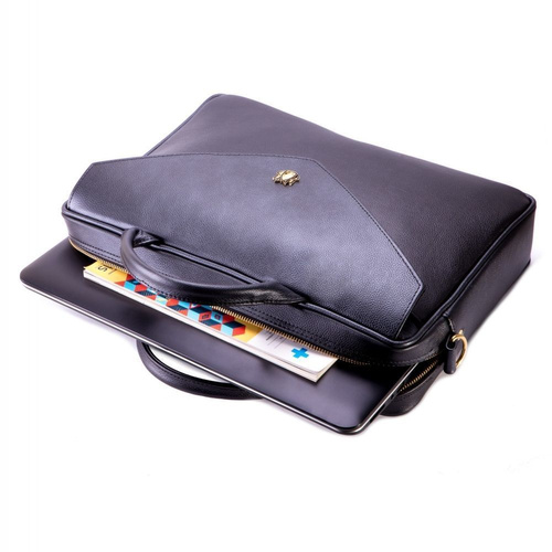 Genuine leather woman's laptop bag FL15 Positano black