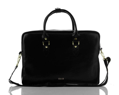 Genuine leather women's laptop bag Marina black