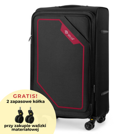 Large soft luggage L 26'' Solier STL2240 black-red