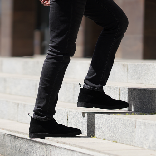 Men's stylish leather Chukka shoes / boots dark brown M467DBS