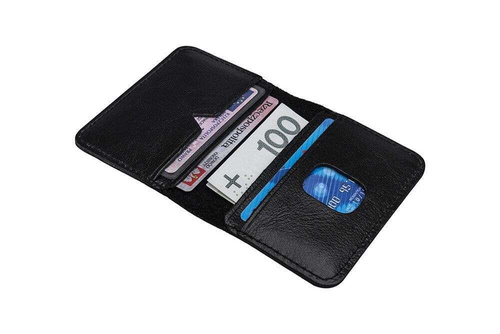 Slim leather men's wallet SOLIER SW11 SLIM BLACK