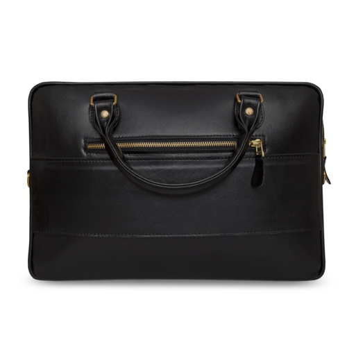 Genuine leather woman's laptop bag FL25 black with snake pattern
