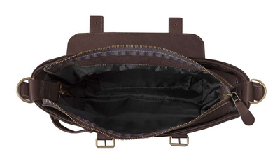 Genuine leather bicycle bag Assen SR02 dark brown