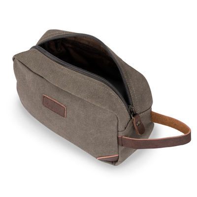 Men's canvas beauty bag SK05 SOLIER dark brown