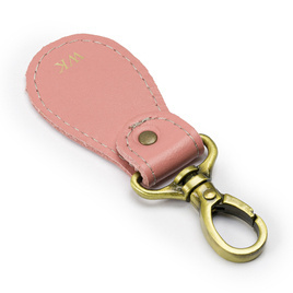 Personalised leather key ring Solier SA59 navy