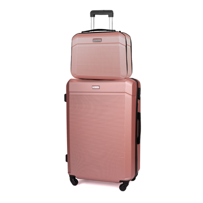 Zestaw walizek podróżnych KUFEREK + WALIZKA STL945 PINK M 22'