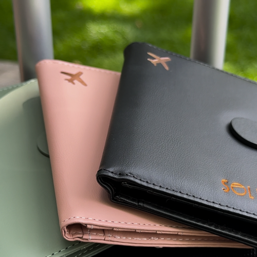 Organizer podróżny na dokumenty etui na paszport portfel Solier SW40 BLACK