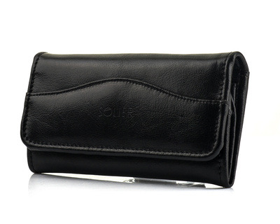 Women's leather wallet Solier P17 black