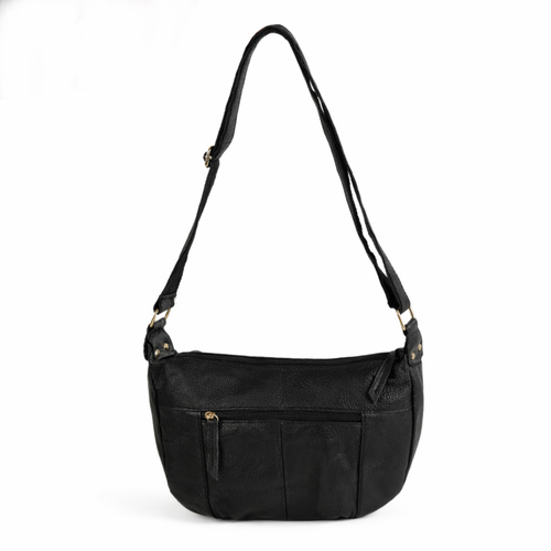 Genuine leather woman's laptop bag FL25 black with snake pattern