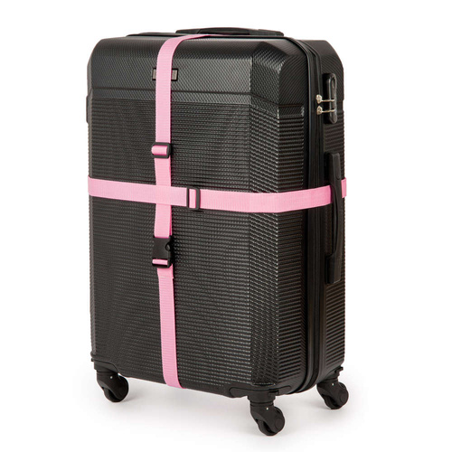 Security luggage strap set for suitcase SA50 pink