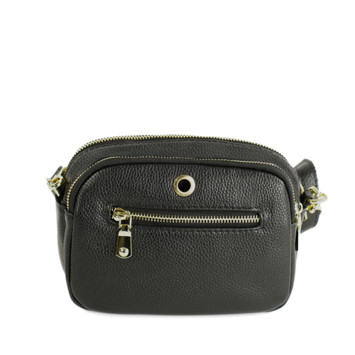 Skórzana torebka damska crossbody Solier FL59 AMORIA czarna