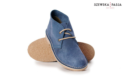 Casualowe damskie półbuty granatowe  DESERT SHOES