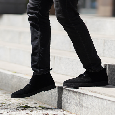 Men's stylish leather Chukka shoes / boots dark brown M467DBS