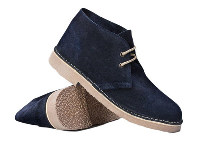Men's stylish leather suede Chukka shoes/boots navy