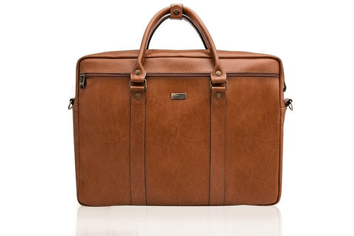 Cogniac leather shoulder laptop bag KILBRIDGE