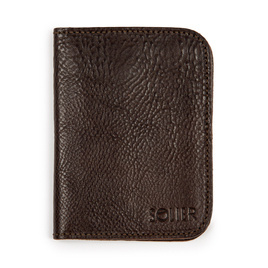 Brown leather wallet / passport holder SOLIER SW07