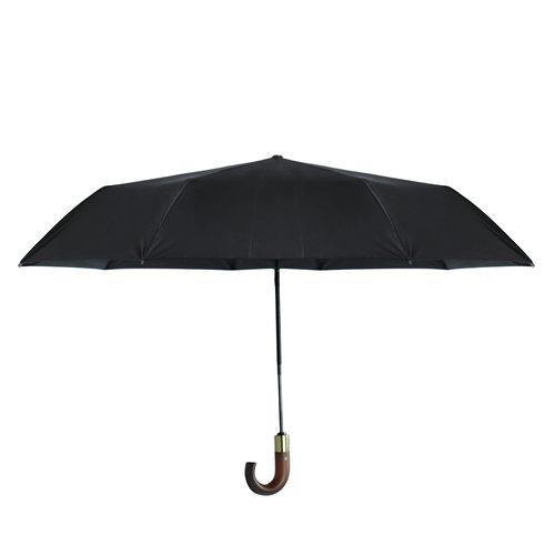 Składany mały parasol z odblaskowymi elementami - czarny