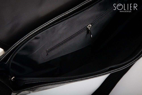 black shoulder laptop bag Solier S12