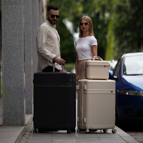 Walizka podróżna twarda duża Solier Nokiro 28' XL - ciemny szary