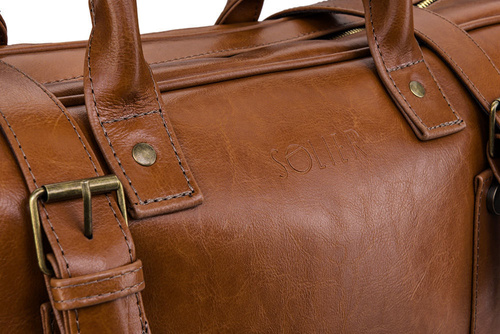 Vintage brown leather men`s weekend bag HAMILTON