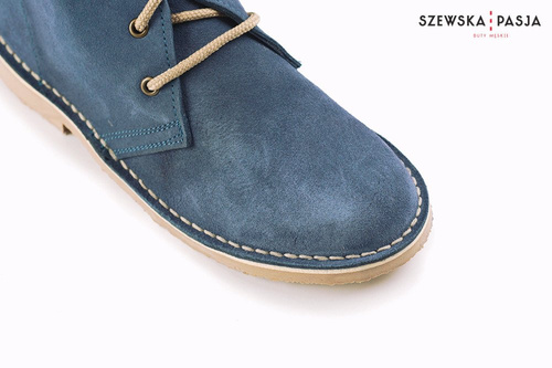 Casualowe damskie półbuty granatowe  DESERT SHOES