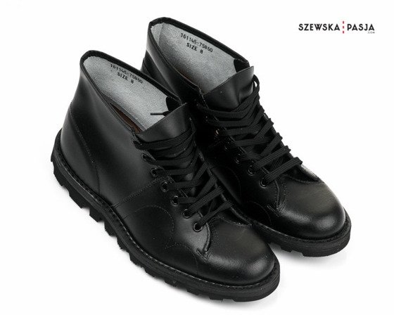 Czarne klasyczne buty męskie retro MONKEY SHOES