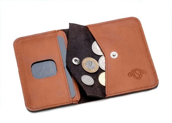 Personalizowany skórzany portfel z bilonówką SW16 