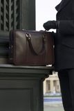 Skórzana męska torba na laptopa Solier SL25 Harvey ciemny brąz